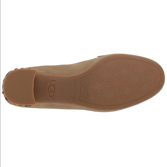 UGG Elise Studded Suede Leather Shoe Beige 9 NIB - Picture 4 of 14